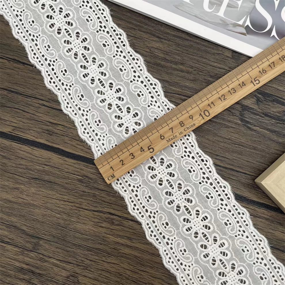 3794 Encaje bordado de algodón blanco de alta calidad para empalme de ropa, material decorativo, correa de hombro, accesorios de joyería