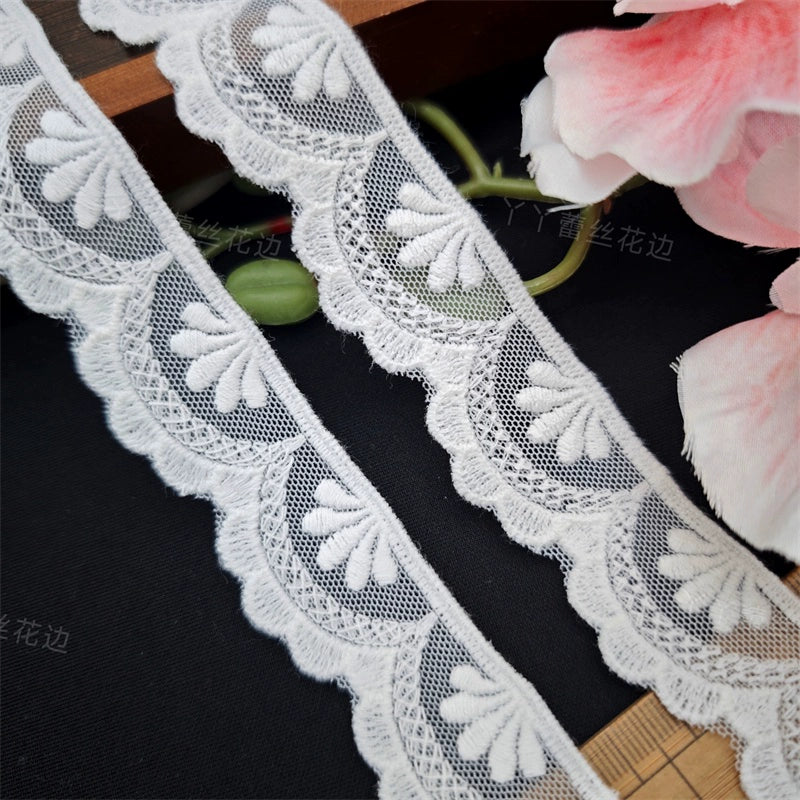 3807 Exquisitos accesorios de ropa de encaje bordado de malla, puños de ropa hechos a mano DIY, ropa de bebé, encaje Lolita