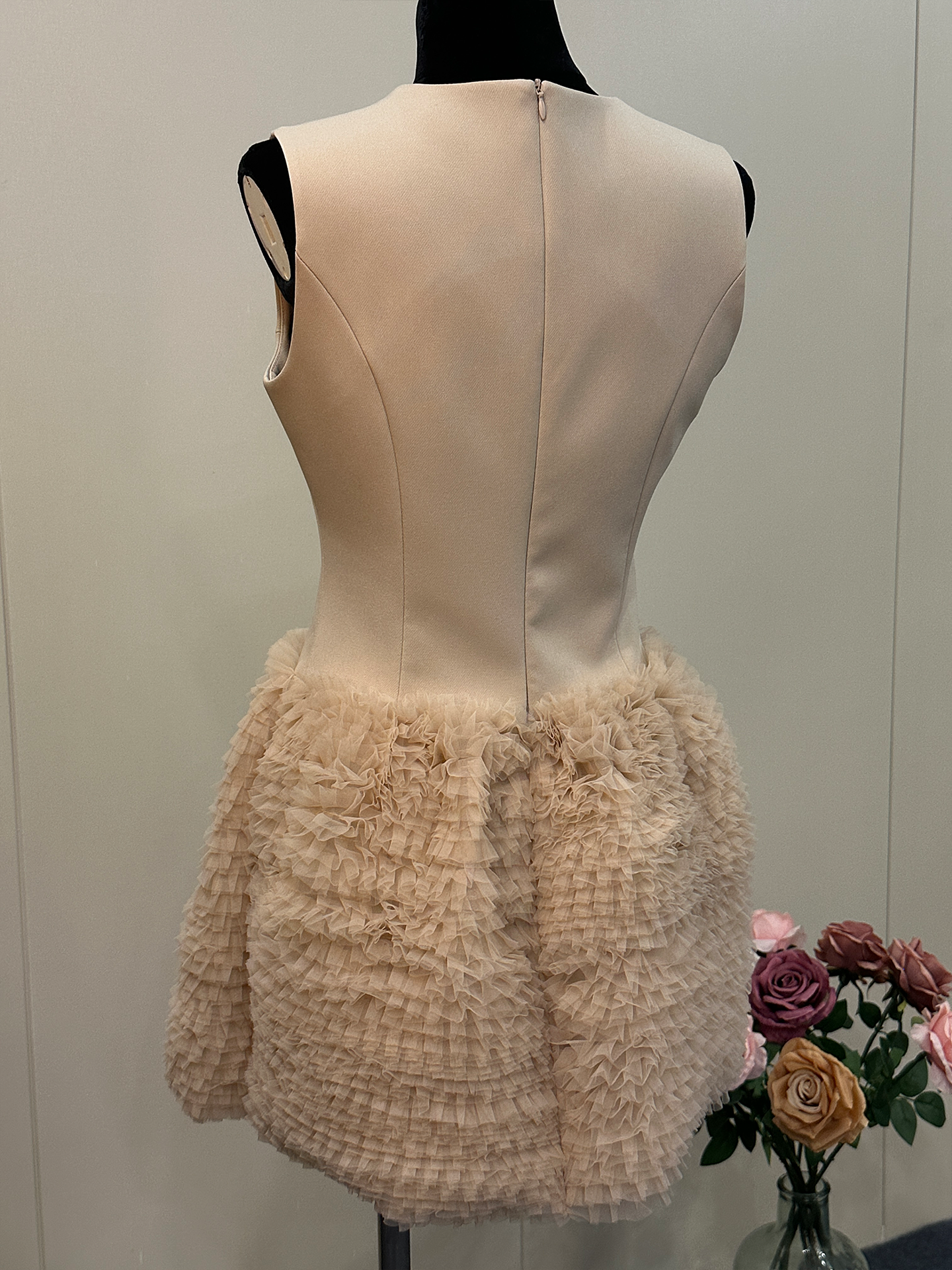 8021★ noble and gentle daughter style dress for women 25 summer thin heavy industry splicing cake skirt