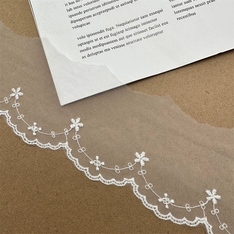 3811 Accesorios de encaje bordado blanco japonés y coreano, accesorios de decoración de ropa DIY, materiales hechos a mano DIY, accesorios de ropa