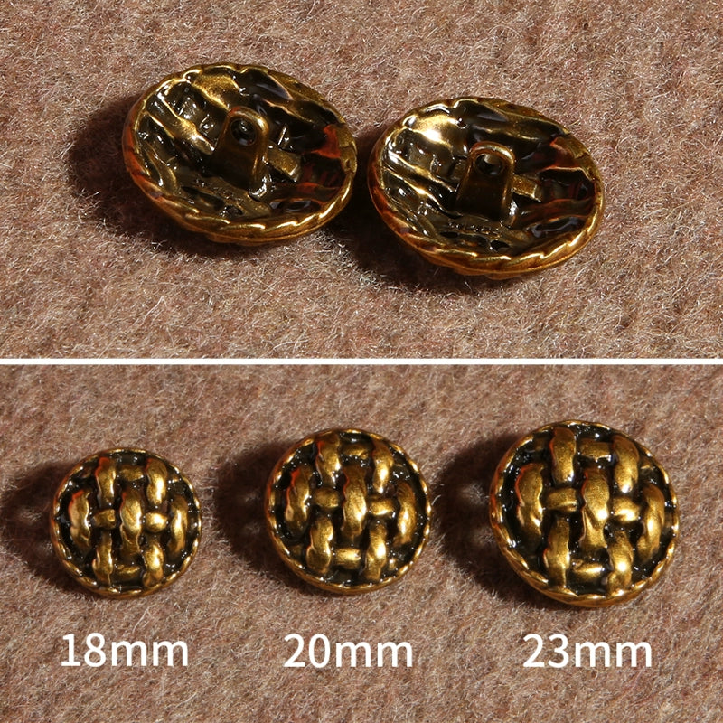 3243★ Botones decorativos redondos de bronce para ropa, botones retro personalizados de alta gama, accesorios para abrigos, gabardinas, suéteres y chaquetas.