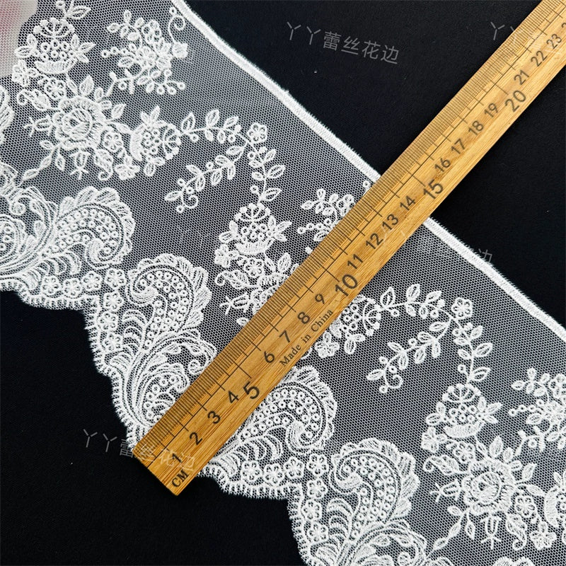 3810 ancho 14cm hecho a mano DIY accesorios japonés malla poliéster bordado cortinas ropa bordado encaje decorativo encaje