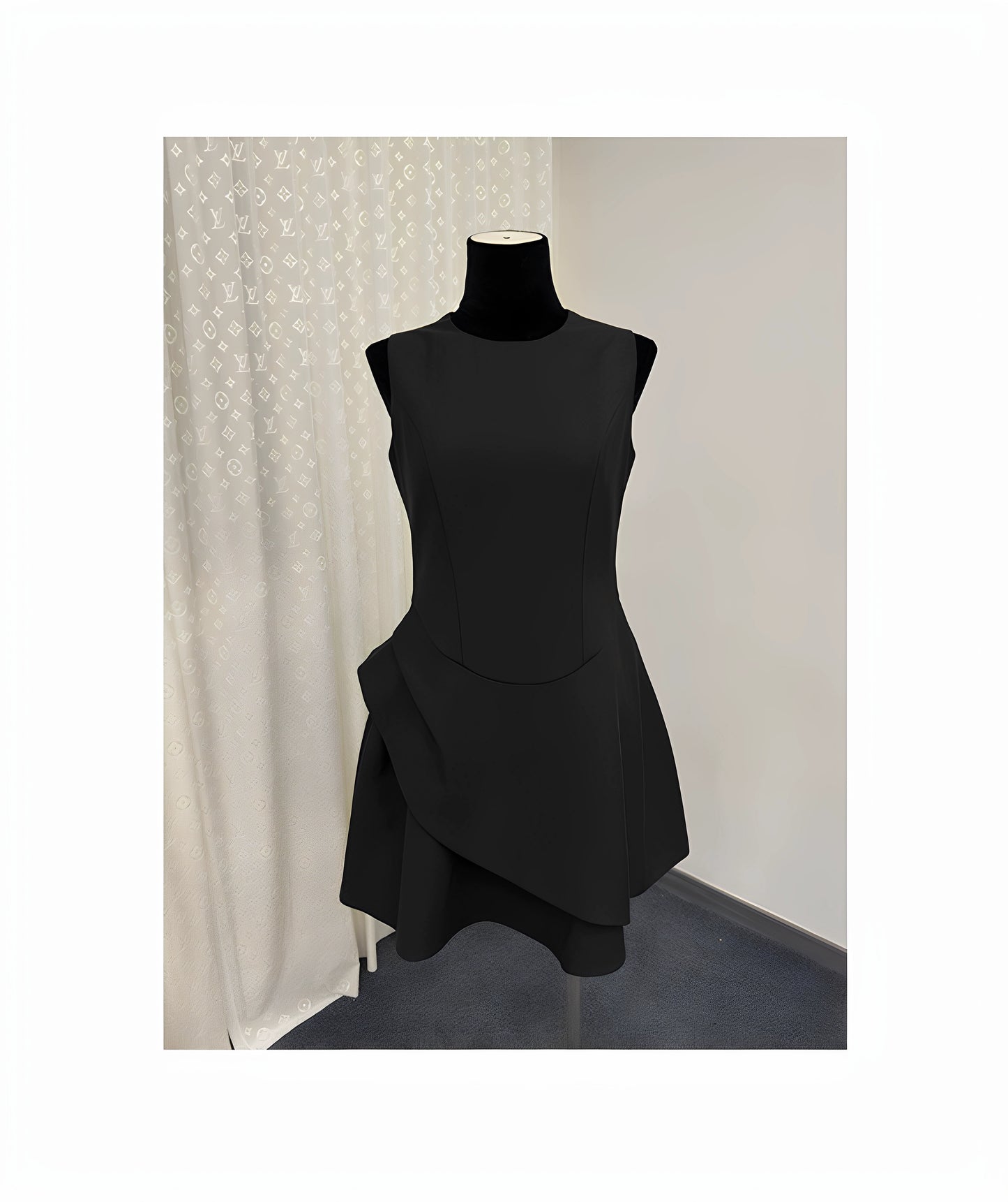 8012★ New irregular cutting rich family daughter wind miu dress small fragrant wind waist sleeveless vest skirt