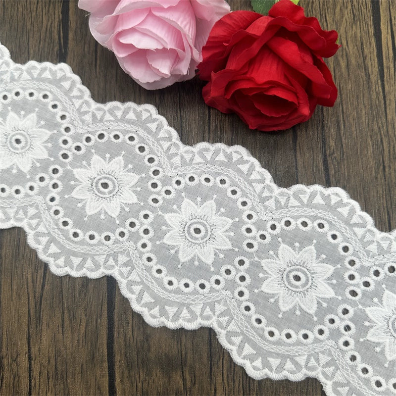 3791 Encaje bordado de alta calidad, tela de encaje hueco, accesorios de bricolaje hechos a mano, ropa de encaje, encaje de algodón puro, accesorios de encaje