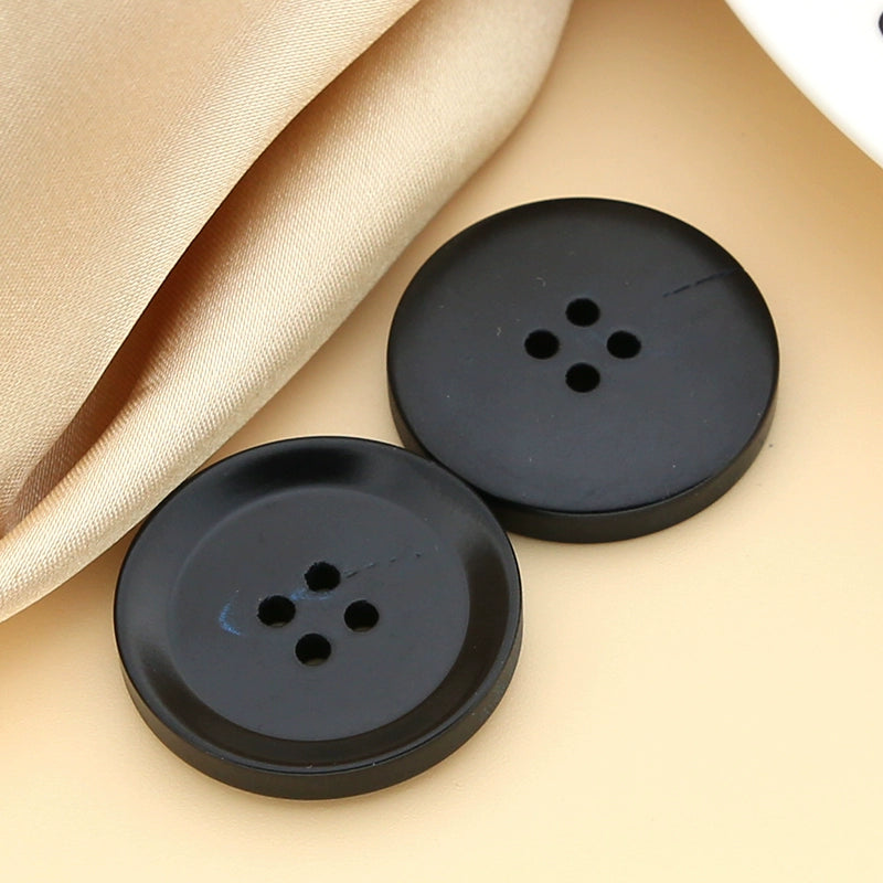 3420★  New, round black clothes decorative buttons men's and women's trench coats, sweaters, high-end versatile buttons, fashion buttons