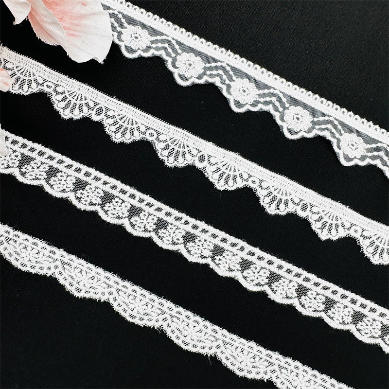 3816 Nuevo hilo de algodón pequeño encaje de rosa bordado hecho a mano DIY exquisita ropa Lolita accesorios de cuello para niños