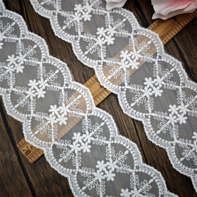 3805 Accesorios de encaje bordado de malla, cortinas de tela, vestido de novia, falda, decoración, bricolaje, material de tela para ropa hecho a mano