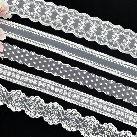 3805 Accesorios de encaje bordado de malla, cortinas de tela, vestido de novia, falda, decoración, bricolaje, material de tela para ropa hecho a mano