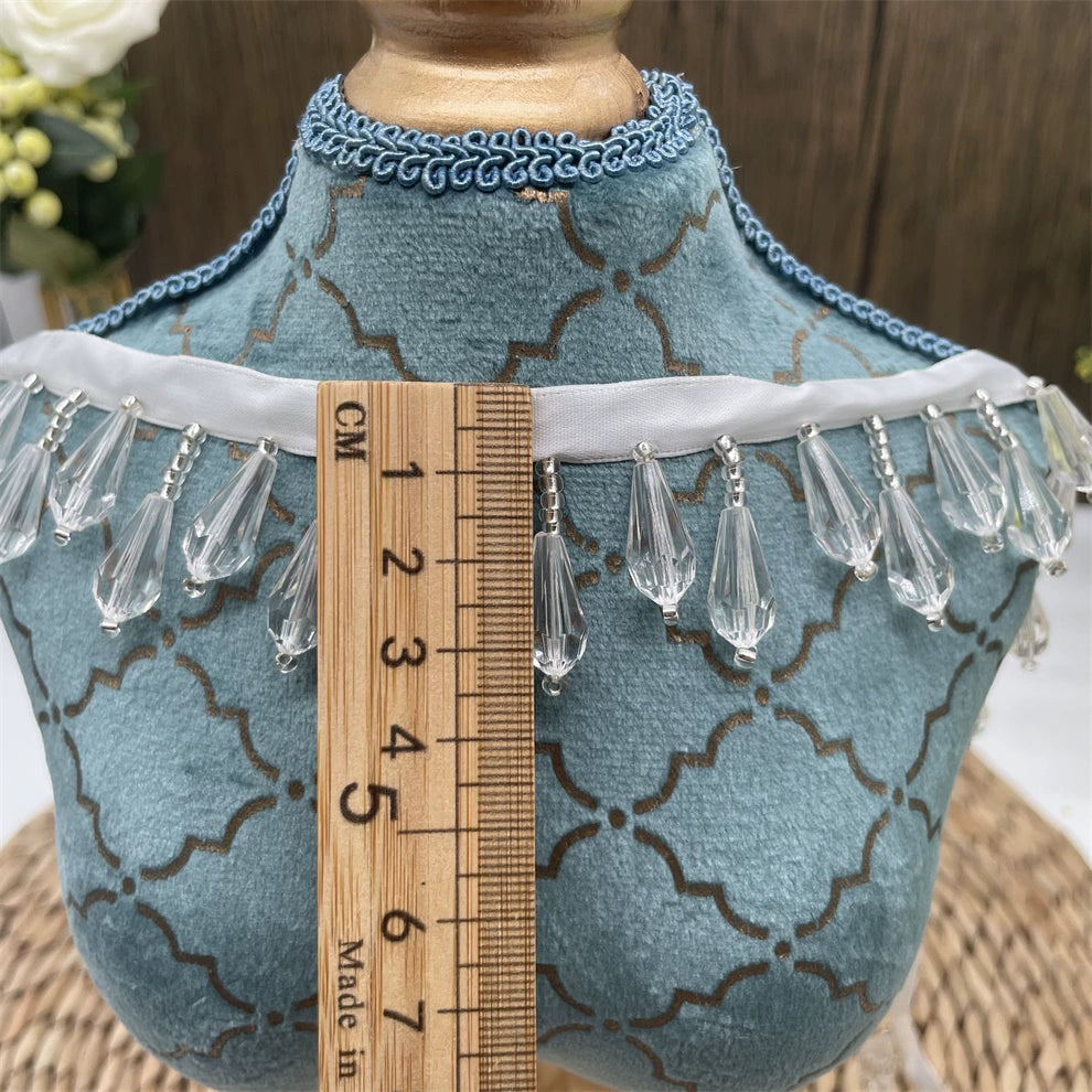 Colgante de cuentas con flecos de encaje, accesorios de industria pesada, materiales decorativos hechos a mano, accesorios de ropa DIY, 3691 ancho 3,5 cm