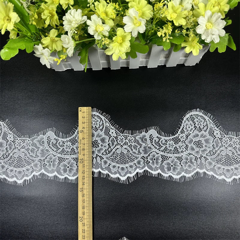 3776 Exquisito encaje de pestañas onduladas irregulares, bricolaje, vestido de novia, falda, costura, velo, cuello, accesorios de costura