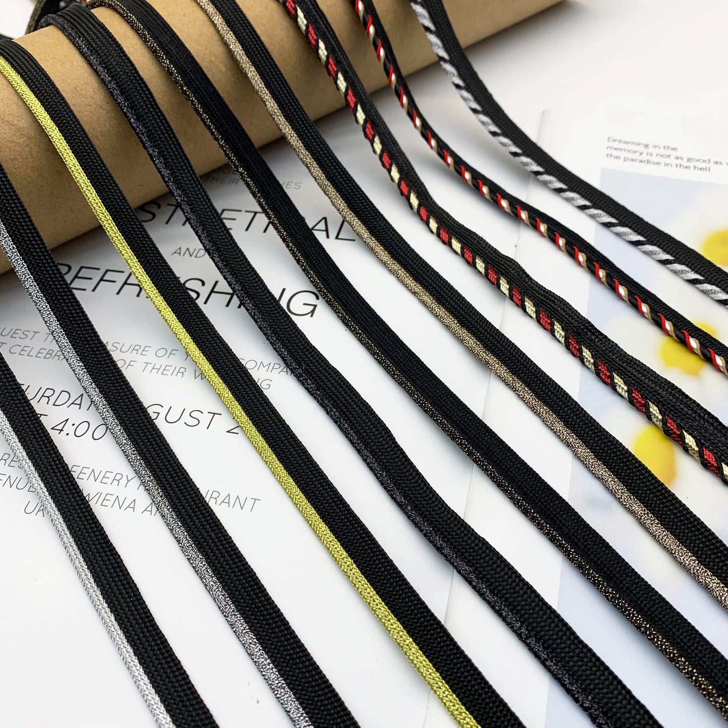 Cinta adhesiva de seda para niños, 1 cm, color dorado y plateado, para ribetes, ropa, textiles para el hogar, almohadas, etc.