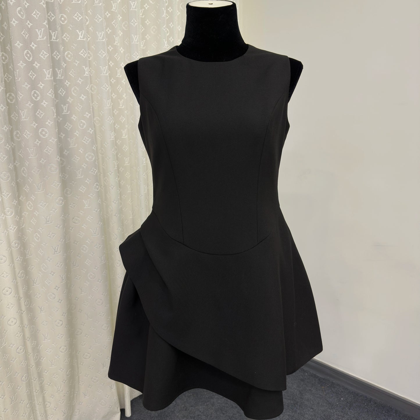 8012★ New irregular cutting rich family daughter wind miu dress small fragrant wind waist sleeveless vest skirt
