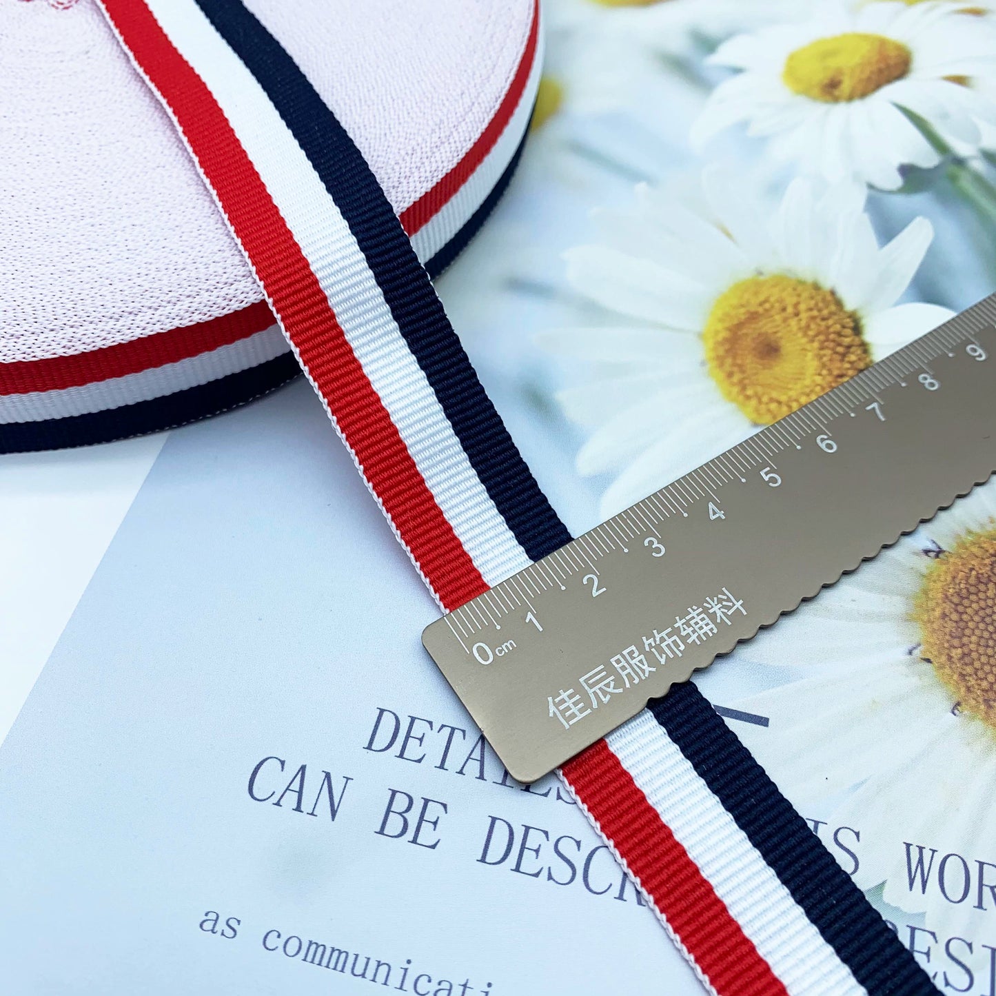 3887 Punto 1-4 cm, cintas a juego en colores rojo, blanco, azul marino y azul, tiras de ribete, tiras de presión de bordes, tiras laterales, joyería, accesorios textiles para el hogar