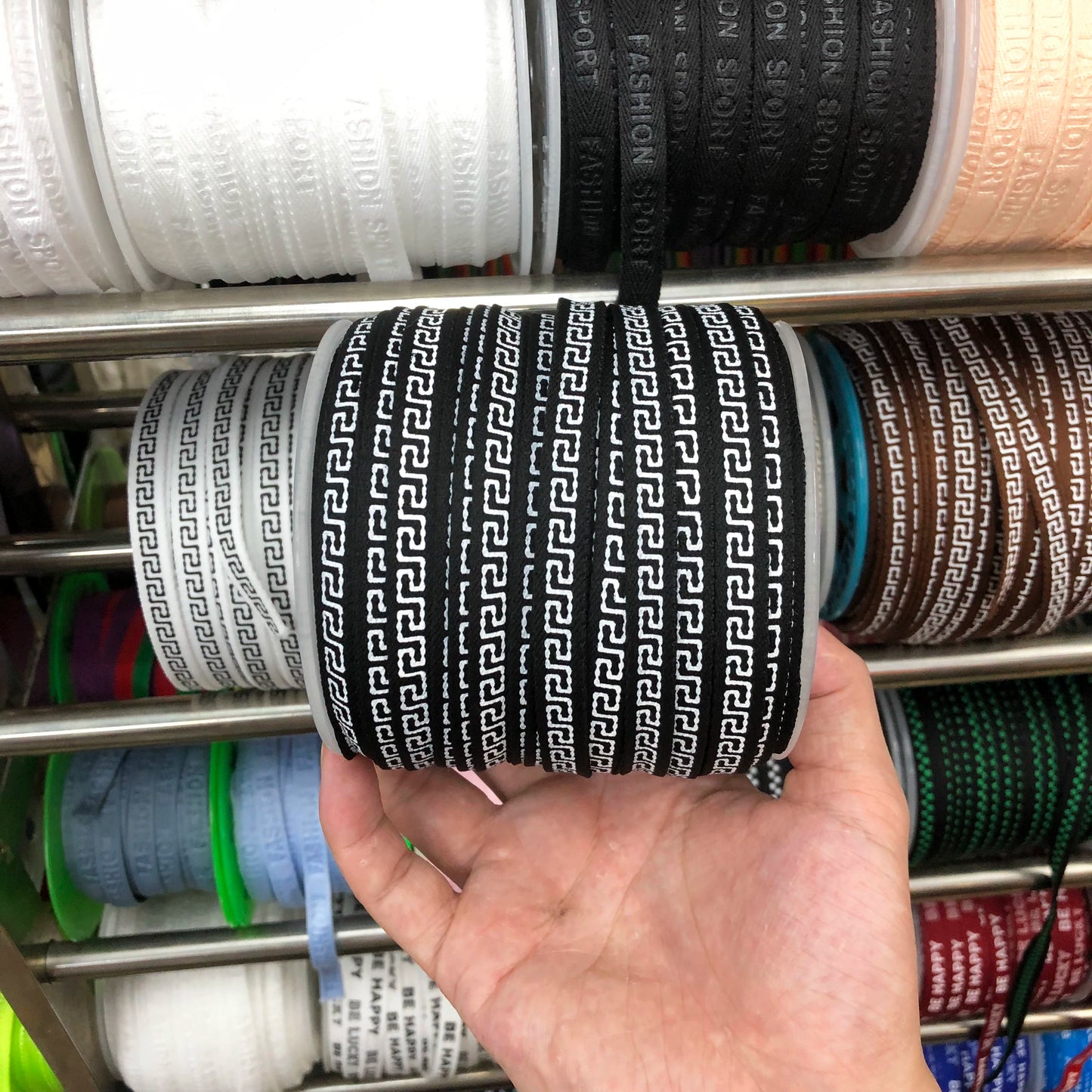 3870 Spot 1cm papel de color impresión accesorios de cincha tira de presión del borde del cuello trasero ropa de estilo étnico tira lateral tira de ribete