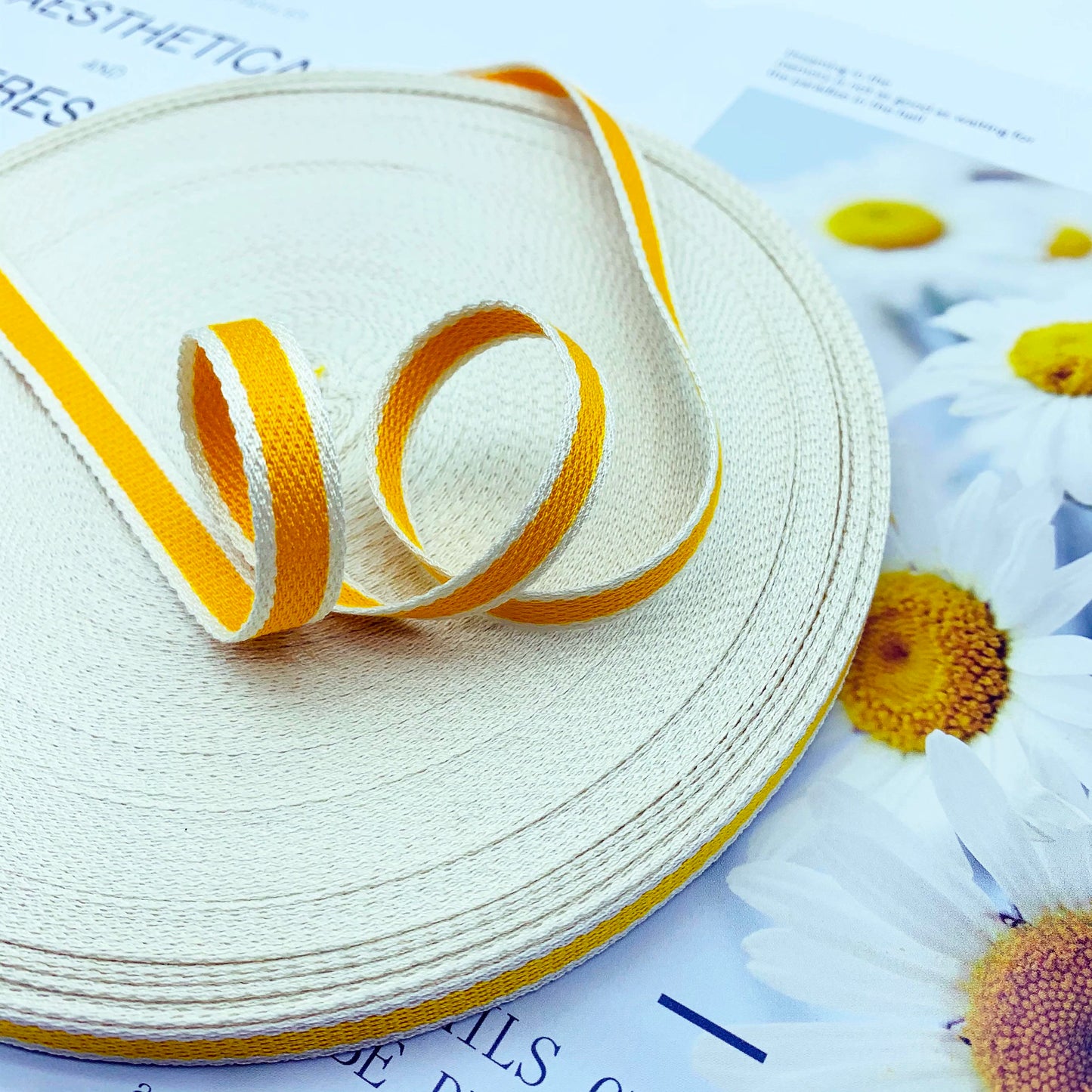 Cinta de jacquard intercolor de rayas de 1 cm, cinta de colores, tira de ribete, tira de prensado para dobladillos de ropa, accesorios de ropa