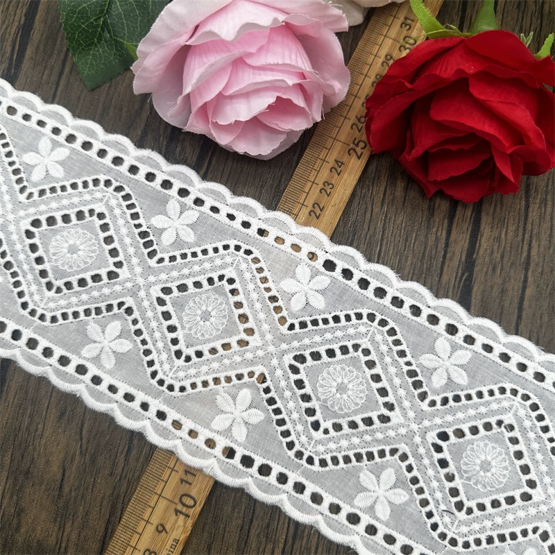 3787 Bordado de algodón de alta calidad con borde ondulado, encaje hueco, bricolaje, ropa, cortina, cuello, borde, puño, material de joyería