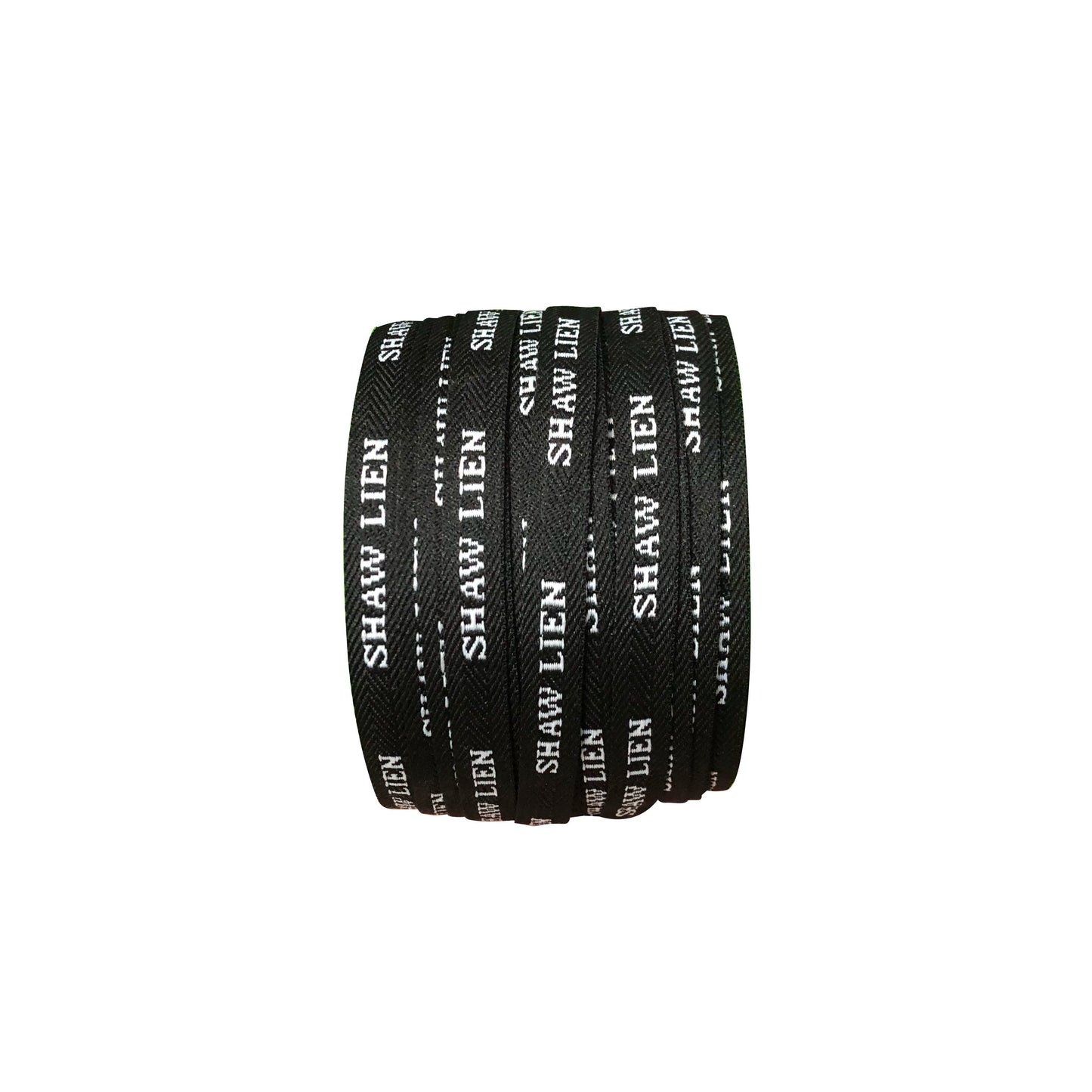 3852 Tira de prensado de borde de cinta jacquard con letras en blanco y negro de 1 cm, personalizada, para accesorios, ropa y textiles para el hogar