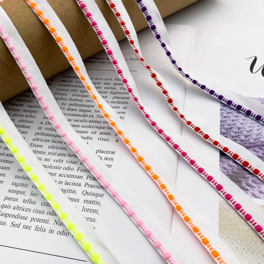 3840 20 colores en stock 1 cm de lunares de color cinta maestra ribete cuerda accesorios ropa tira brotes textiles para el hogar tira decorativa incrustación