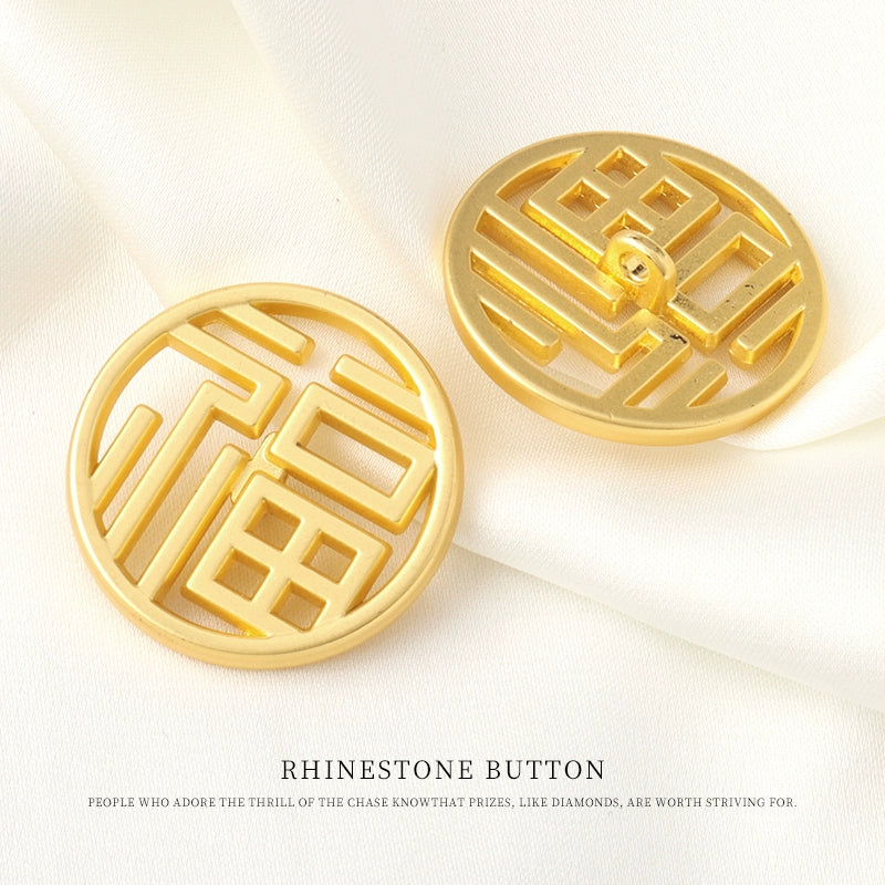 3255★  Metal hollow Fu button Chinese style coat coat gold button Chinese Hanfu suit shirt button