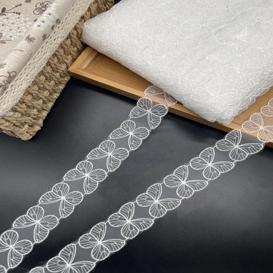 3817 Encaje de organza, accesorios de encaje de flores de mariposa hechos a mano, decoración DIY soluble en agua, materiales para ropa, vestidos de novia y bodas.