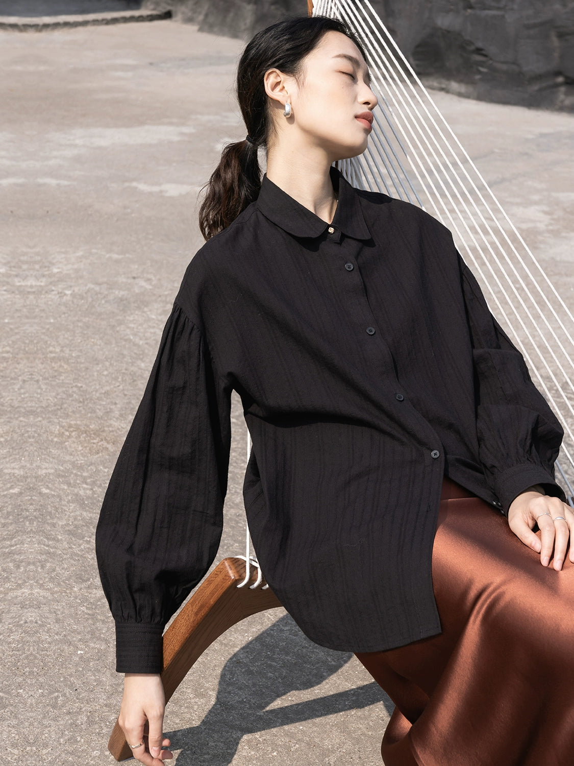 Camisa blanca original CAREMIND para mujer, diseño Sense Niche, camisa de viaje premium, camisa francesa de otoño, manga larga