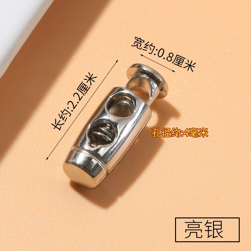 3543★ Hebilla de resorte de metal, hebilla fija para cordón de zapato, hebilla de nariz de cerdo con cordón para ropa, hebilla de tope para sombrero, botón de ajuste elástico para apretar