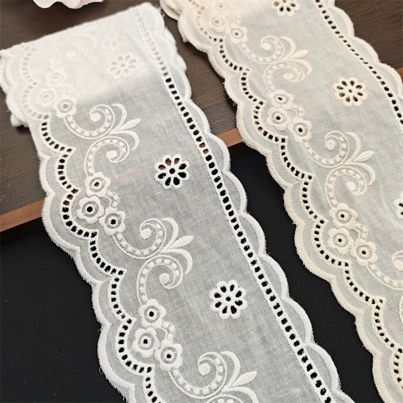 Tela de encaje bordado de algodón puro literario, 3789 ancho, 10,5 cm, accesorios de decoración para bodas, accesorios de bricolaje hechos a mano