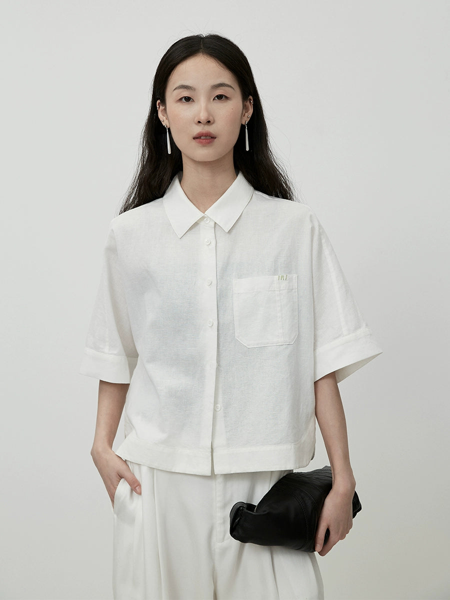 Camisa corta con cuello polo de manga corta negra CAREMIND para hombre pequeño con abrigo corto con bolsillos grandes