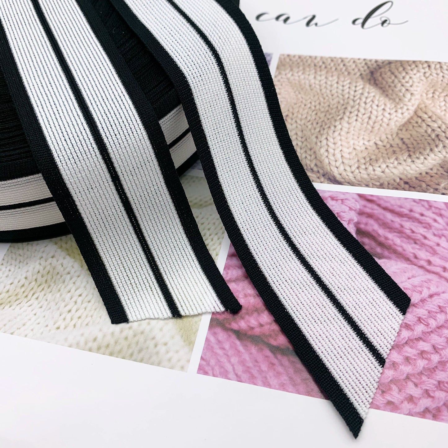 3890 Tira de ribete de punto de un solo lado con rayas de color de 4 cm, para accesorios de ropa, tira lateral para dobladillo de textiles para el hogar