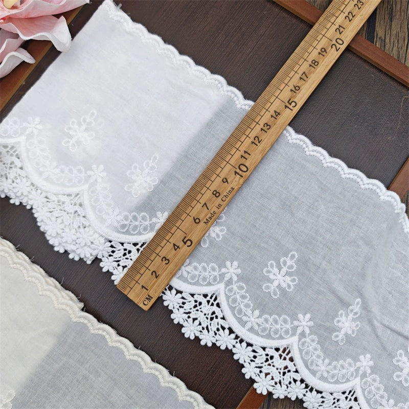 Encaje bordado con borde de algodón de alta calidad, 3784 cm de ancho y 14 cm de ancho, para ropa de bebé, falda, empalme de cortina para el hogar, accesorios de empalme