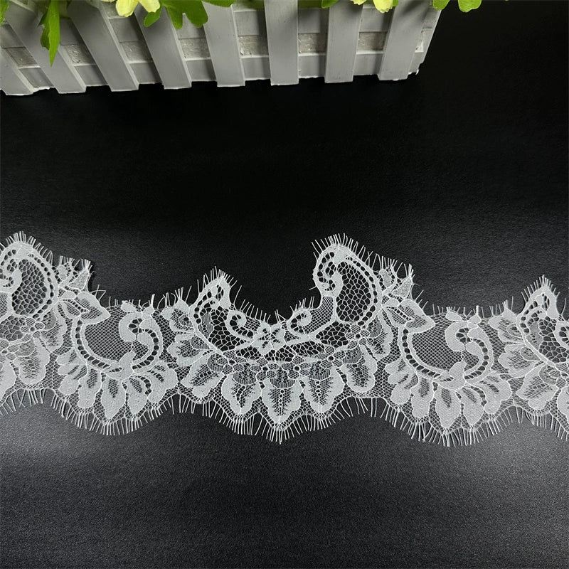 3776 Exquisito encaje de pestañas onduladas irregulares, bricolaje, vestido de novia, falda, costura, velo, cuello, accesorios de costura