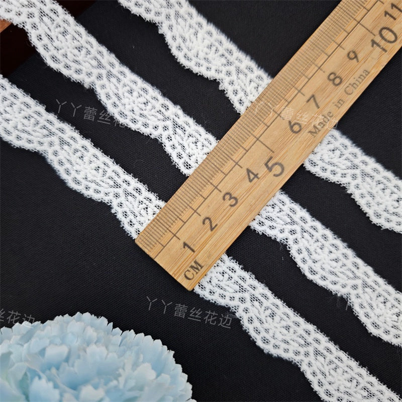 3816 Nuevo hilo de algodón pequeño encaje de rosa bordado hecho a mano DIY exquisita ropa Lolita accesorios de cuello para niños