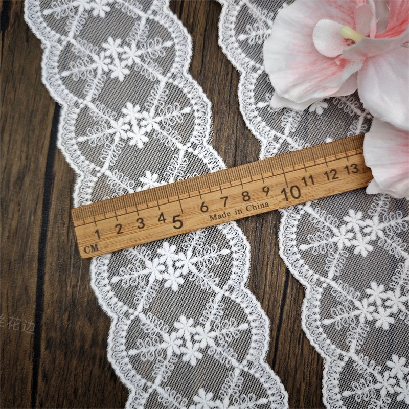 3805 Accesorios de encaje bordado de malla, cortinas de tela, vestido de novia, falda, decoración, bricolaje, material de tela para ropa hecho a mano