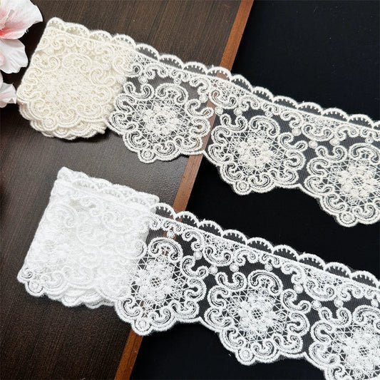 3825 ancho 8,5 cm malla bordado encaje accesorios de encaje DIY hecho a mano ropa interior de mujer bordado tela de malla accesorios de ropa