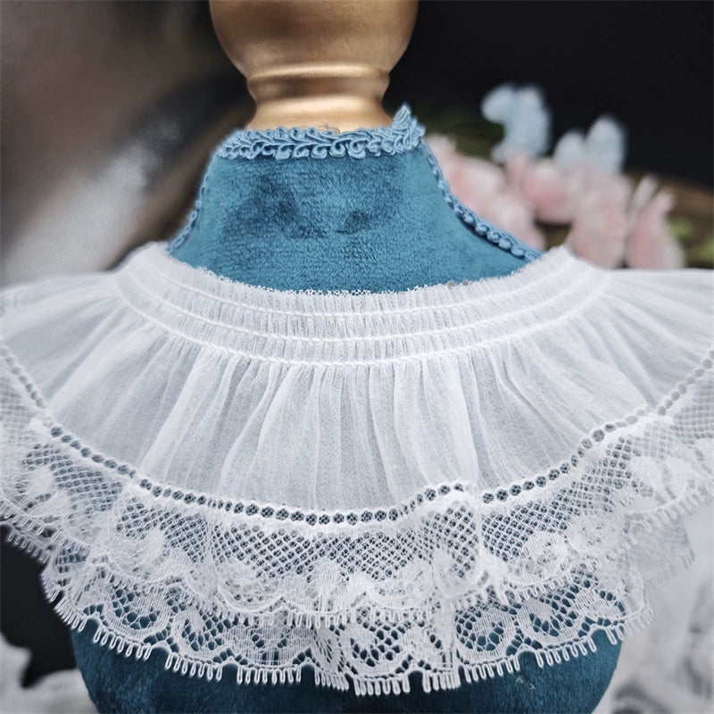 3839 ancho 8cm gasa elástica plisada volante encaje hecho a mano DIY tela ropa encaje accesorios decorativos