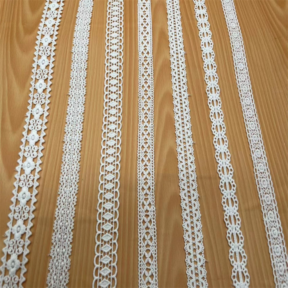 3832 Venta directa de fábrica al contado de algodón puro bordado de encaje soluble en agua DIY ropa hecha a mano accesorios decorativos de encaje beige