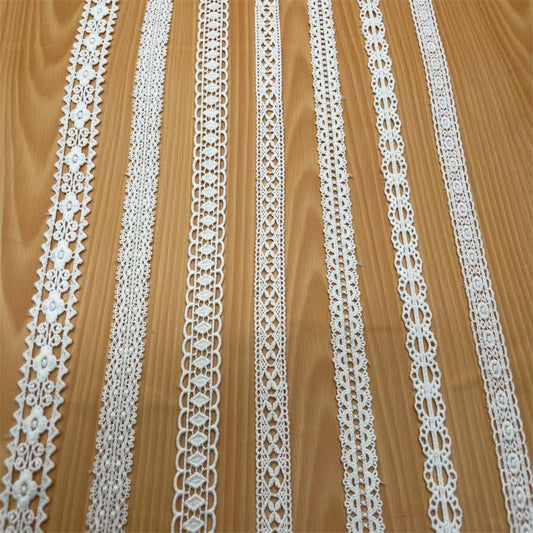 3832 Venta directa de fábrica al contado de algodón puro bordado de encaje soluble en agua DIY ropa hecha a mano accesorios decorativos de encaje beige