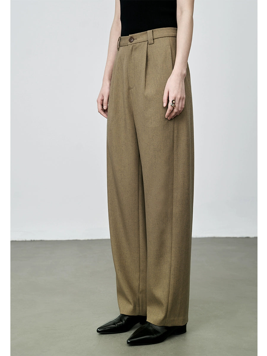 Pantalones de traje de cintura alta con diseño de cono de café de CAREMIND, pantalones ajustados informales y versátiles para mujer, para pies pequeños