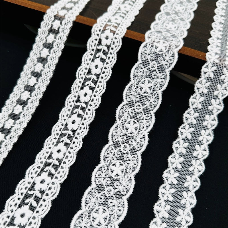 3808 Nuevos accesorios de ropa de encaje bordado de malla, materiales de tela hechos a mano para bricolaje, ropa de bebé, encaje Lolita