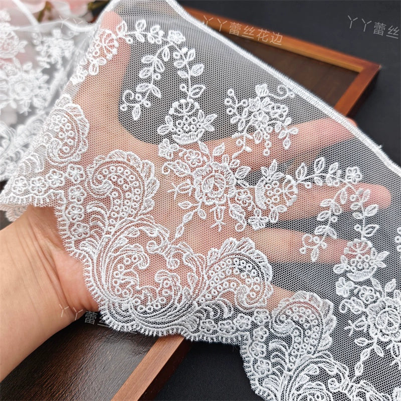 3810 ancho 14cm hecho a mano DIY accesorios japonés malla poliéster bordado cortinas ropa bordado encaje decorativo encaje