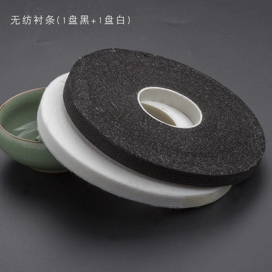 3918 1 cm de ancho, inserto para ropa, tira de forro de seda recta, tira de forro de grano recto, ajuste anti-tejido, anti-deformación, no elástico