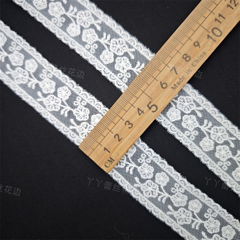 3806 Encaje bordado de malla blanca japonés y coreano, accesorios de decoración de ropa, accesorios de ropa de encaje hechos a mano DIY