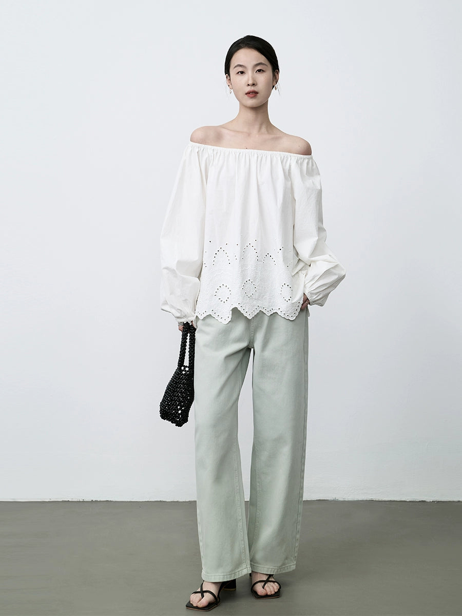 Pantalones vaqueros de talle medio alto y pierna ancha estrechos de color albaricoque de CAREMIND, pantalones pequeños de pierna recta de nueve puntos para niños