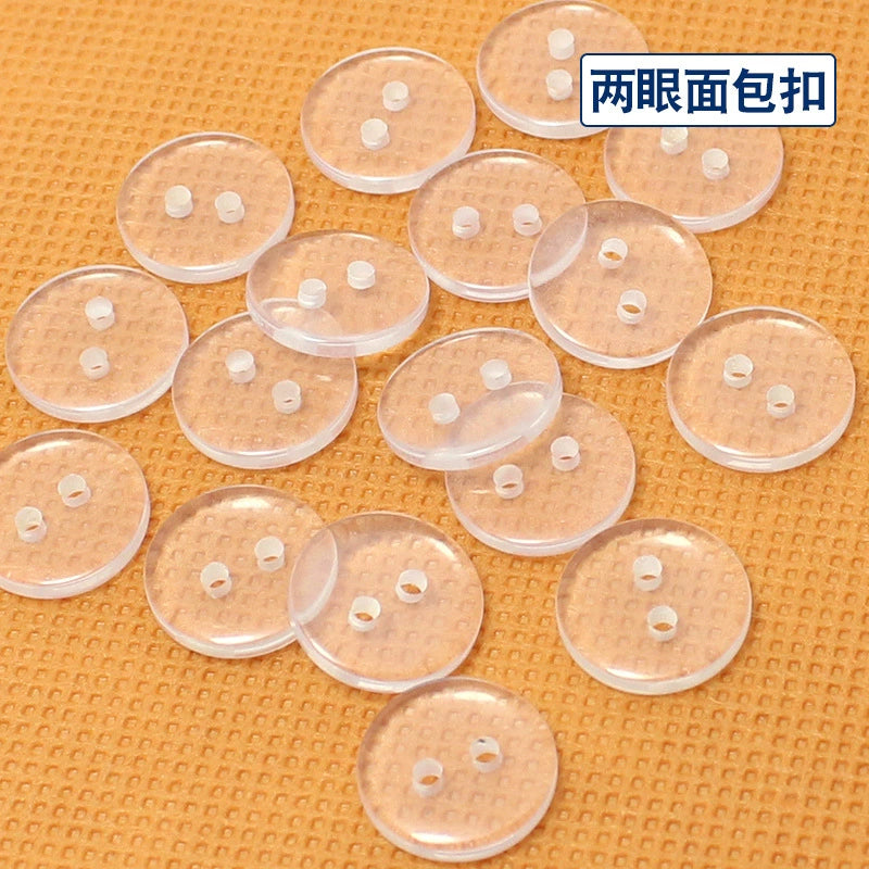3496★ Pack complet de boutons Bouton transparent à deux yeux à quatre yeux pour chemise à pain Boutons de chemise à col de pull Boutons de bas de vêtements Boutons de coussin Petits boutons