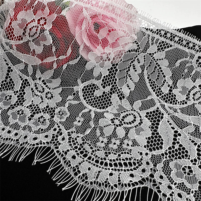 Encaje fino exquisito de 3775 cm de ancho y 16 cm de ancho, hecho a mano, para accesorios de ropa, faldas y cortinas.