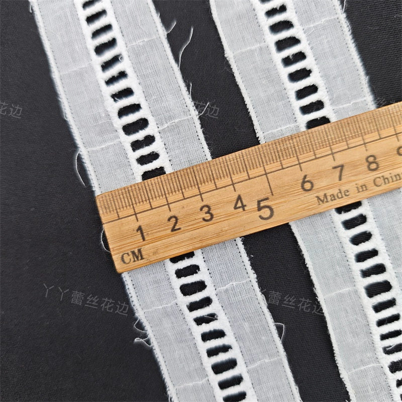 3783 Venta caliente de accesorios de moda hechos a mano DIY materiales de costura de algodón escalera bordado encaje ropa falda tela decorativa