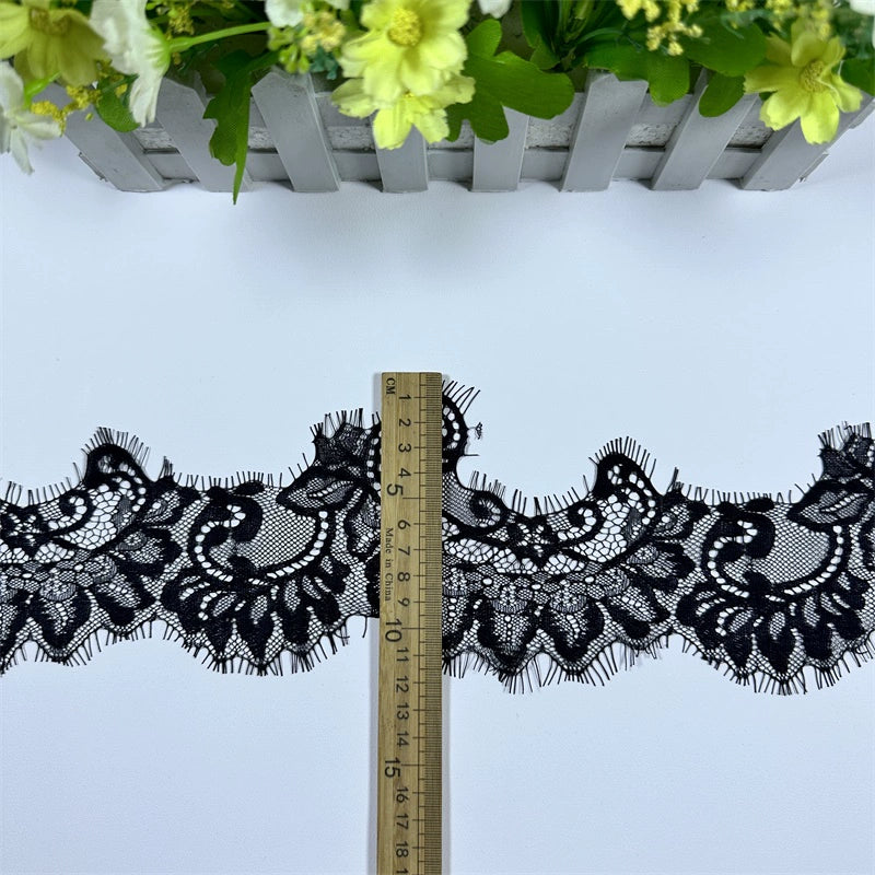 3776 Exquisito encaje de pestañas onduladas irregulares, bricolaje, vestido de novia, falda, costura, velo, cuello, accesorios de costura