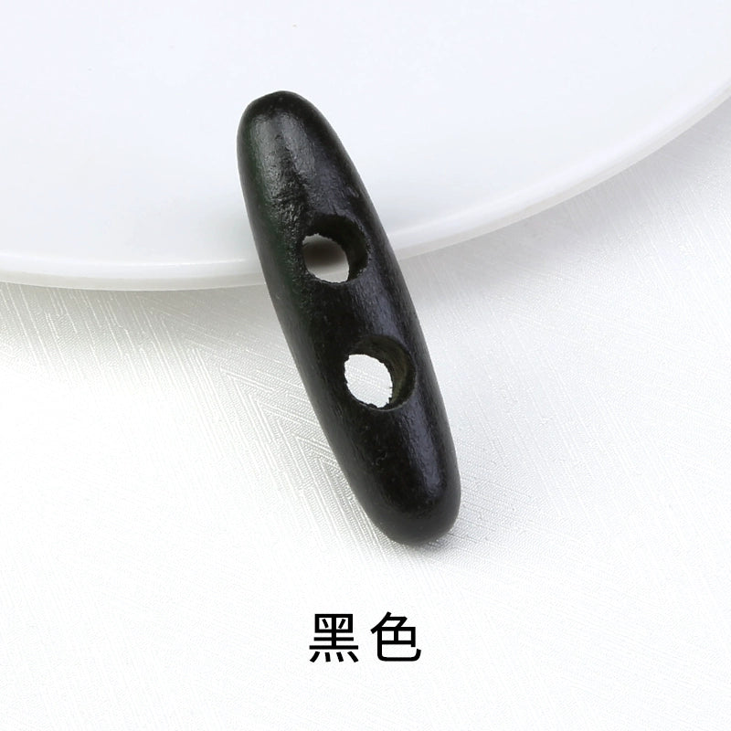 3262★  High-end wood button coat sweater trench coat woolen temperament horn buckle olive buckle natural wood buckle