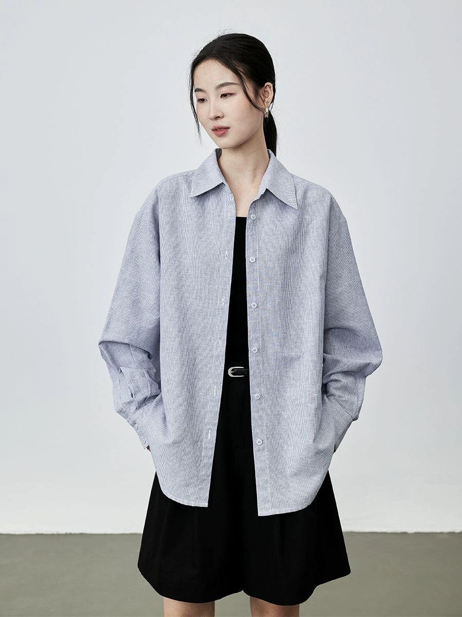 Camisa de lino transpirable con textura de manga larga Mambo Mint de CAREMIND