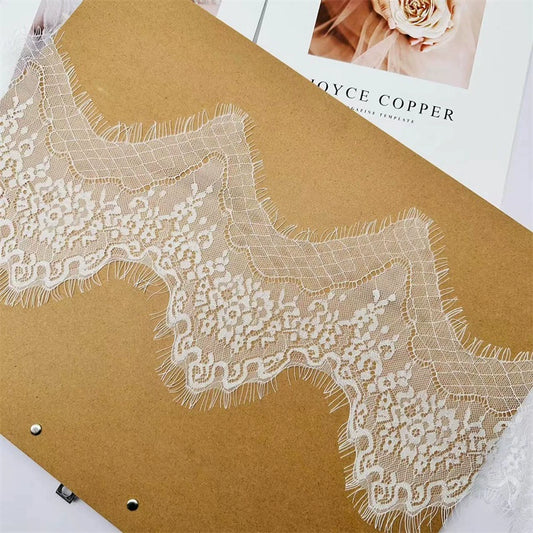 Encaje de pestañas onduladas suaves de 15 cm de ancho, tela para manualidades, ropa, falda, velo de novia, accesorios de empalme